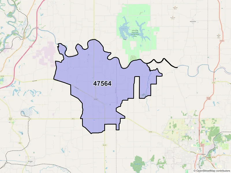 Map of ZIP Code 47564 — Otwell, IN