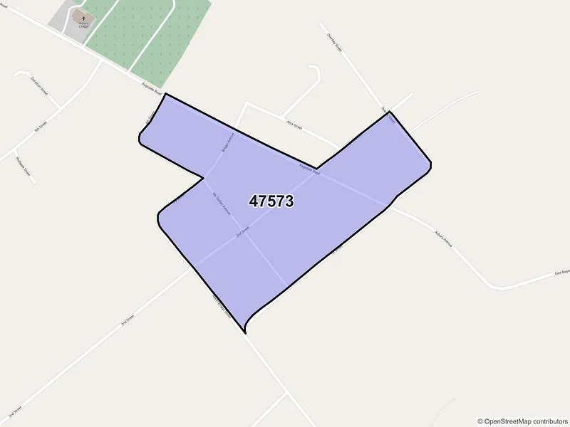 Map of ZIP Code 47573 — Ragsdale, IN