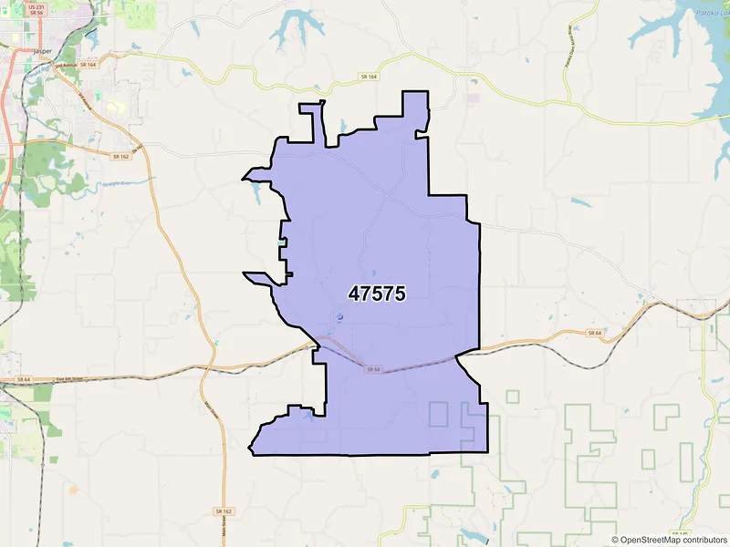 Map of Saint Anthony, Indiana and ZIP codes