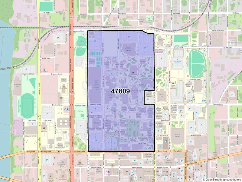 Map of ZIP Code 47809 — Terre Haute, IN