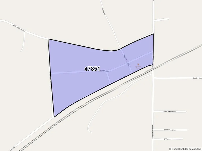 Map of Fontanet, Indiana and ZIP codes