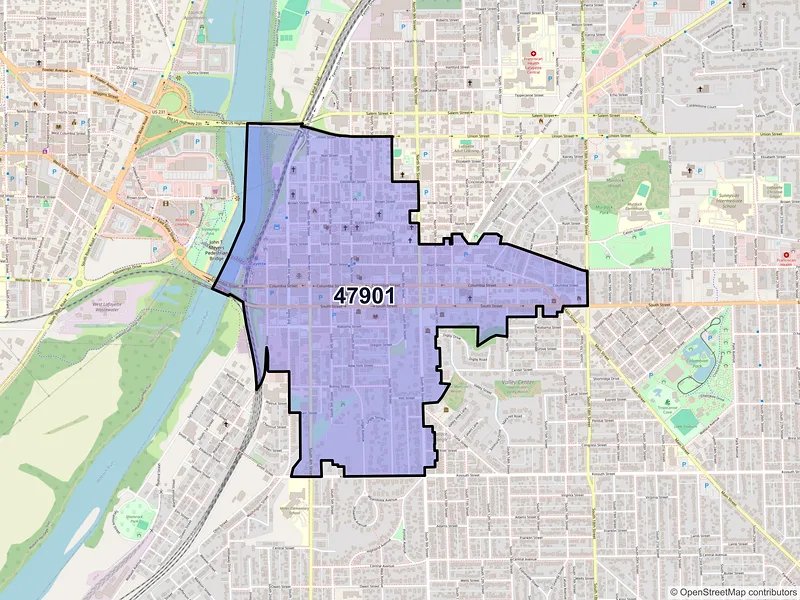 Map of ZIP Code 47901 — Lafayette, IN