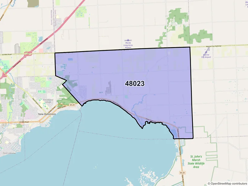 Map of ZIP Code 48023 — Fair Haven, MI