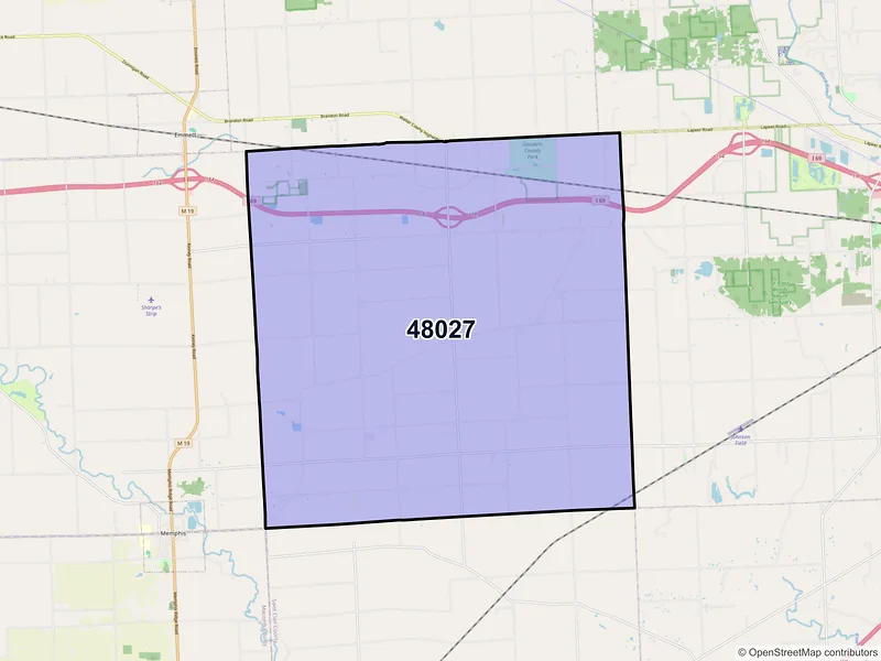 Map of ZIP Code 48027 — Goodells, MI