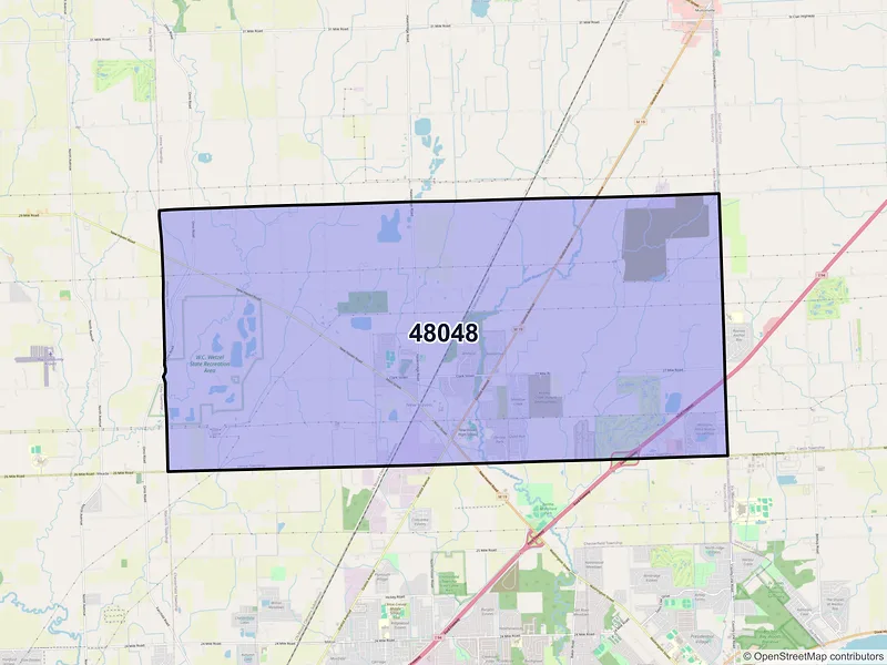 Map of ZIP Code 48048 — New Haven, MI