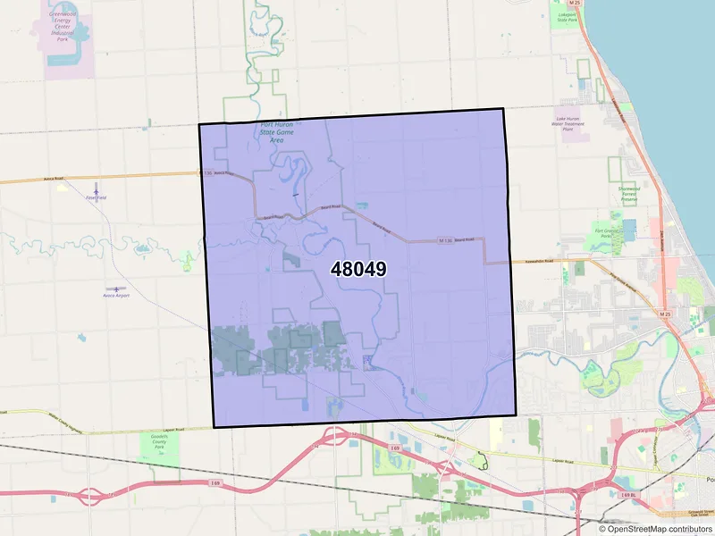 Map of ZIP Code 48049 — North Street, MI