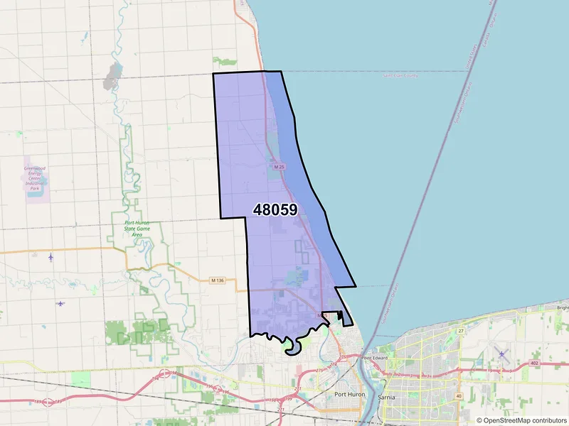 Map of ZIP Code 48059 — Fort Gratiot, MI