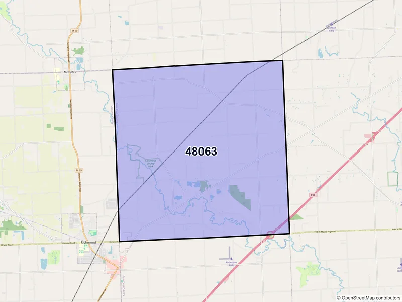 Map of ZIP Code 48063 — Columbus, MI