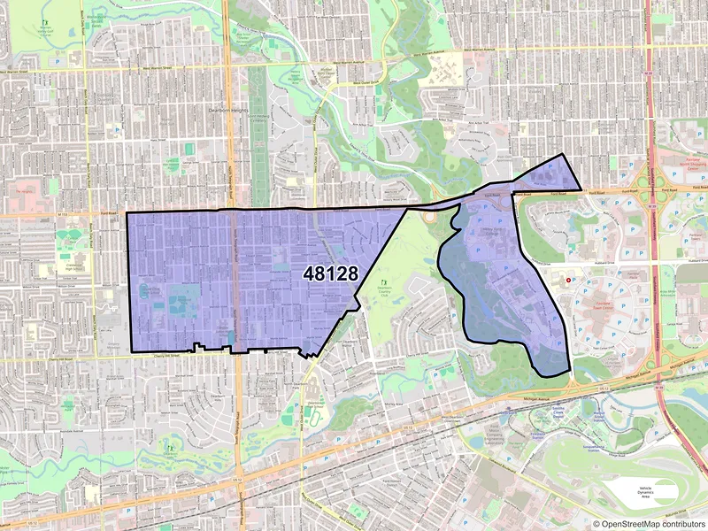 Map of ZIP Code 48128 — Dearborn, MI