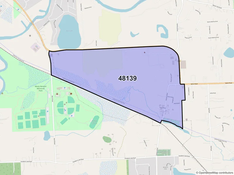 Map of Hamburg, Michigan and ZIP codes