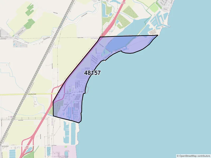 Map of ZIP Code 48157 — Luna Pier, MI