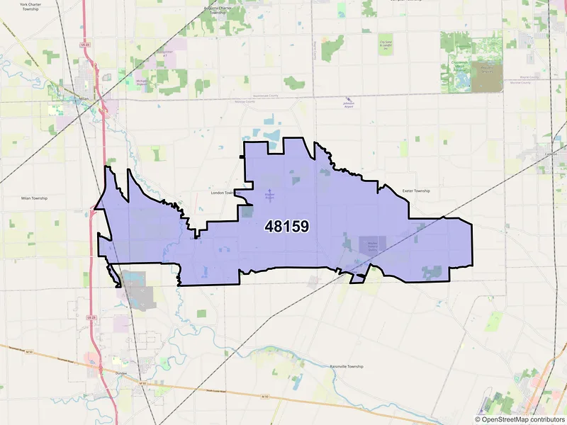 Map of ZIP Code 48159 — Maybee, MI