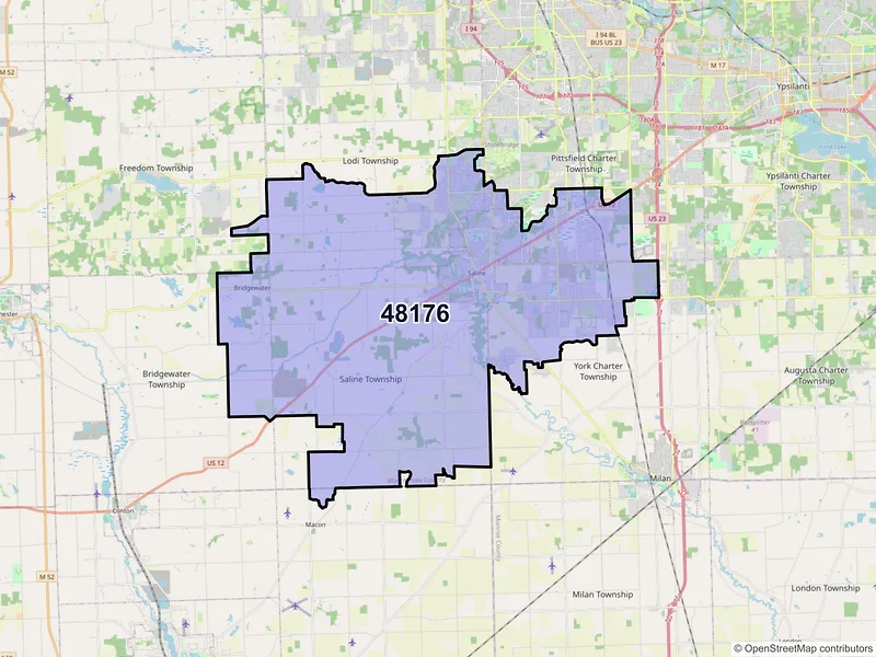 Map of ZIP Code 48176 — Saline, MI