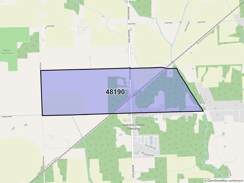 Map of Whittaker, Michigan and ZIP codes