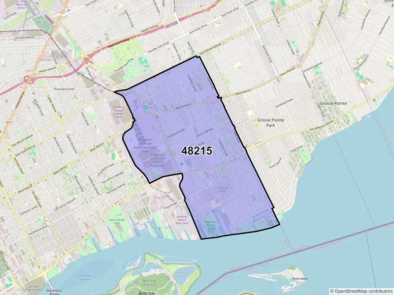 Map of ZIP Code 48215 — Detroit, MI