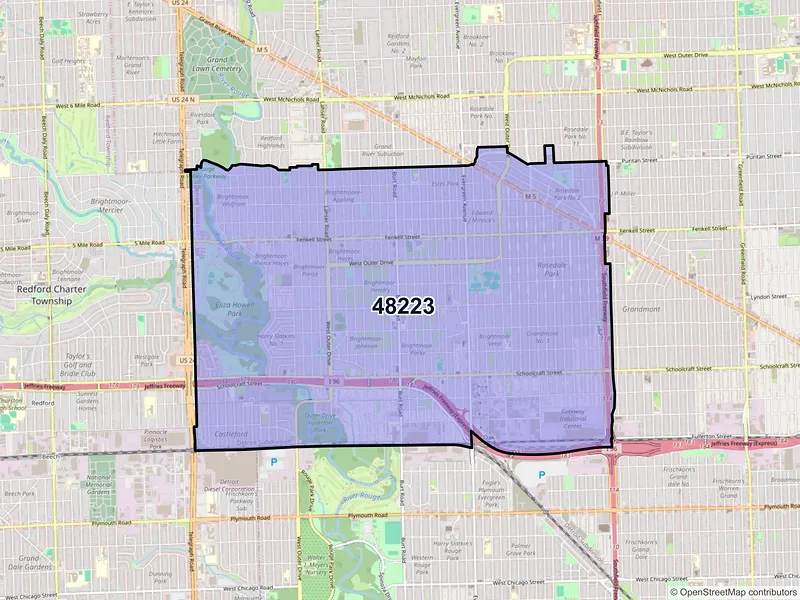 Map of ZIP Code 48223 — Detroit, MI