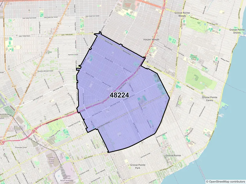 Map of ZIP Code 48224 — Detroit, MI