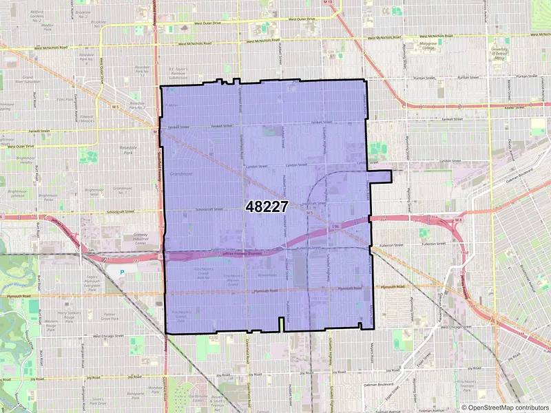 Map of ZIP Code 48227 — Detroit, MI