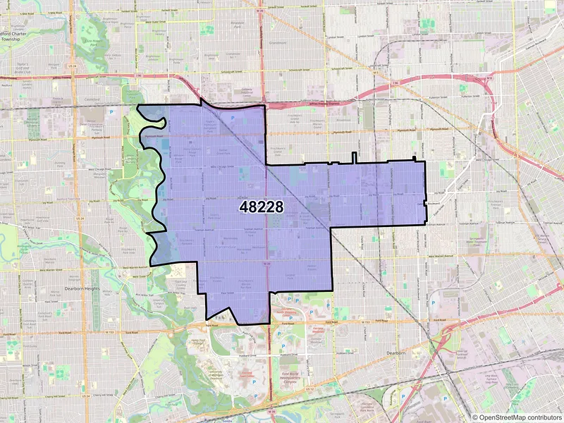 Map of ZIP Code 48228 — Detroit, MI