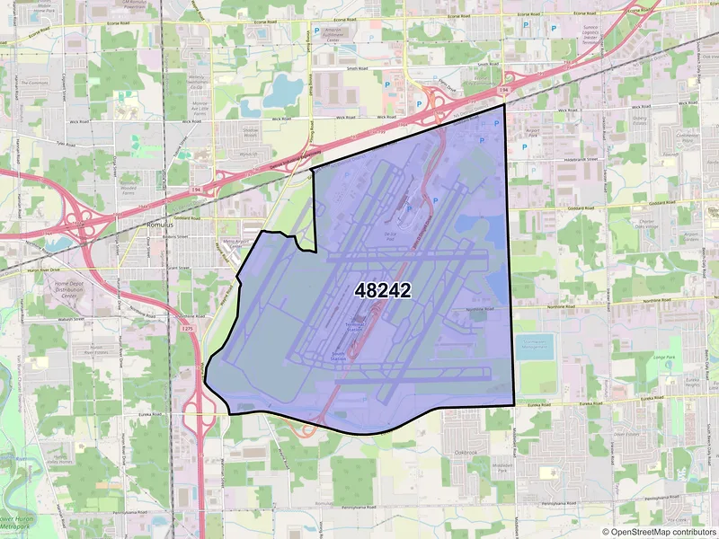 Map of ZIP Code 48242 — Detroit, MI