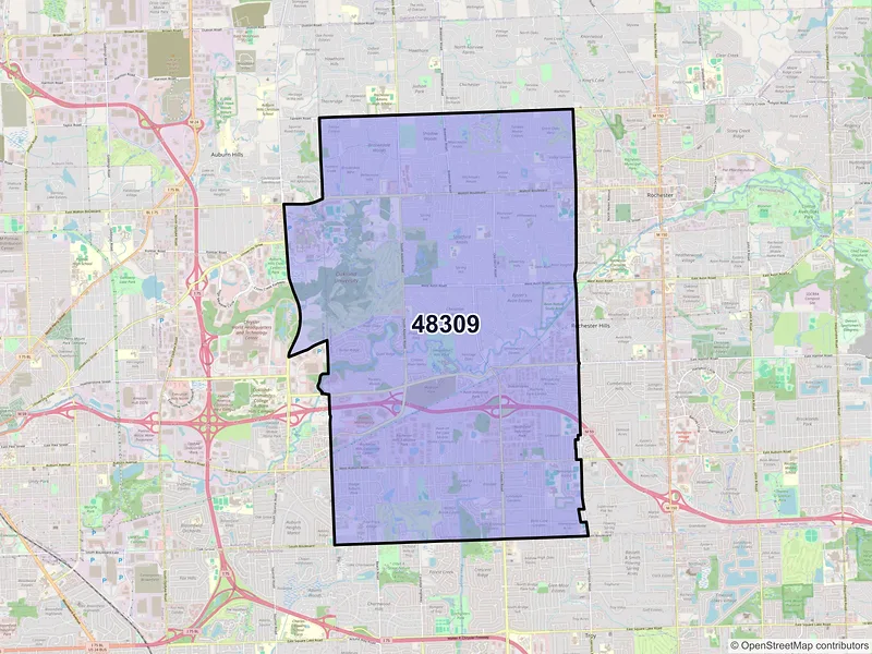 Map of ZIP Code 48309 — Rochester, MI
