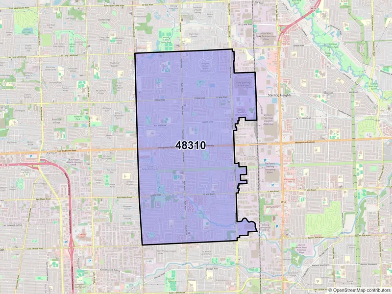Map of ZIP Code 48310 — Sterling Heights, MI