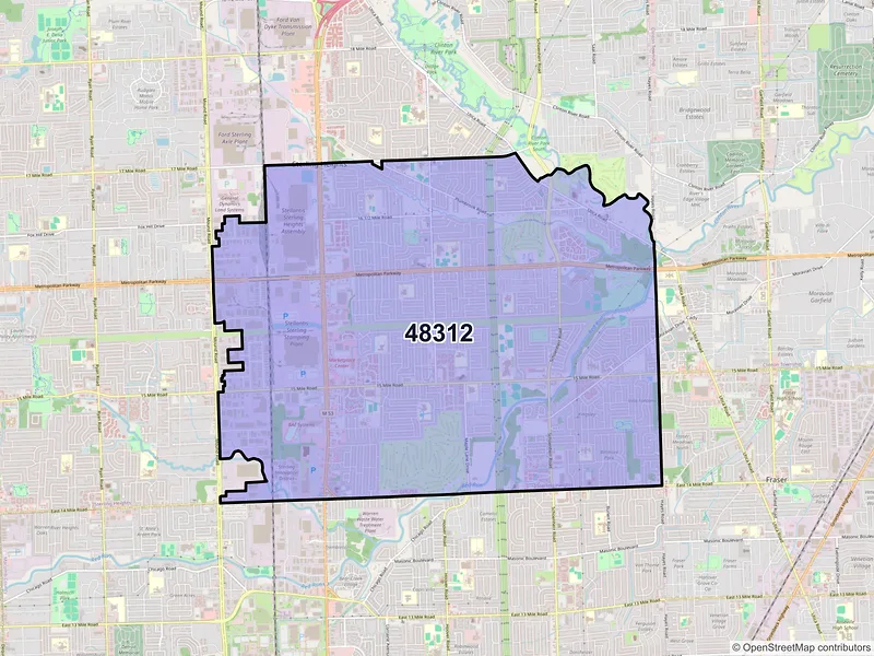 Map of ZIP Code 48312 — Sterling Heights, MI