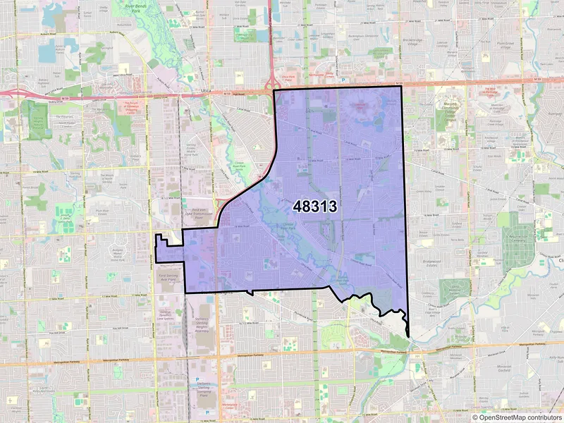 Map of ZIP Code 48313 — Sterling Heights, MI