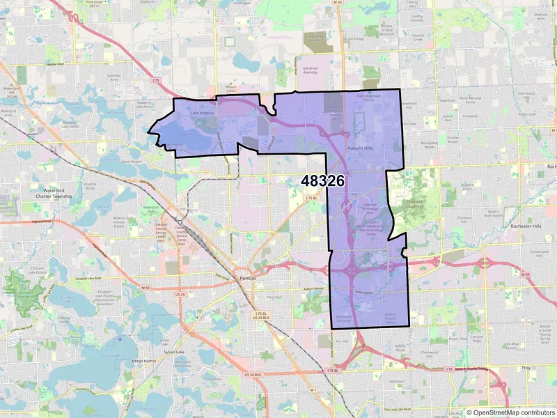 Map of ZIP Code 48326 — Auburn Hills, MI