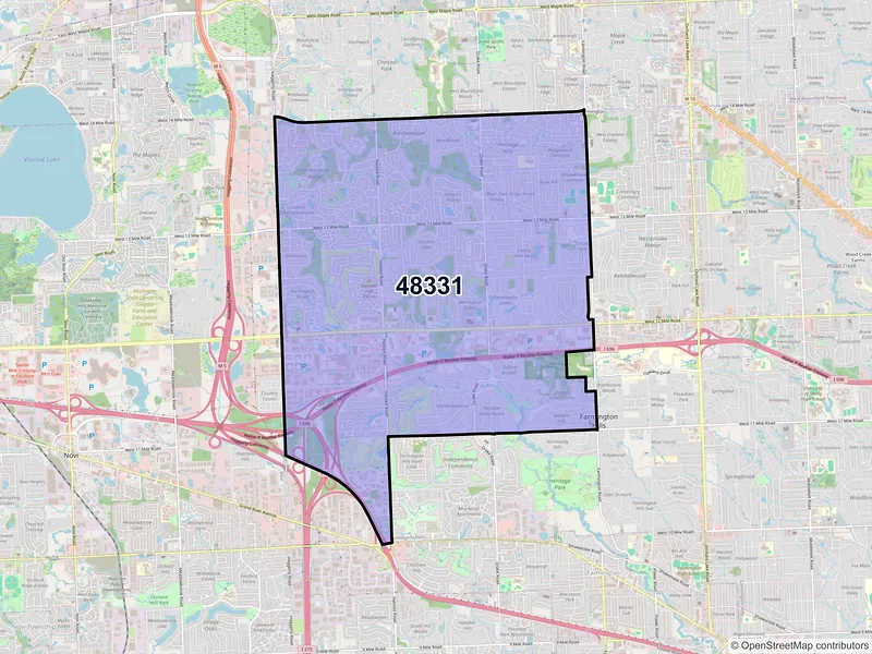 Map of ZIP Code 48331 — Farmington, MI
