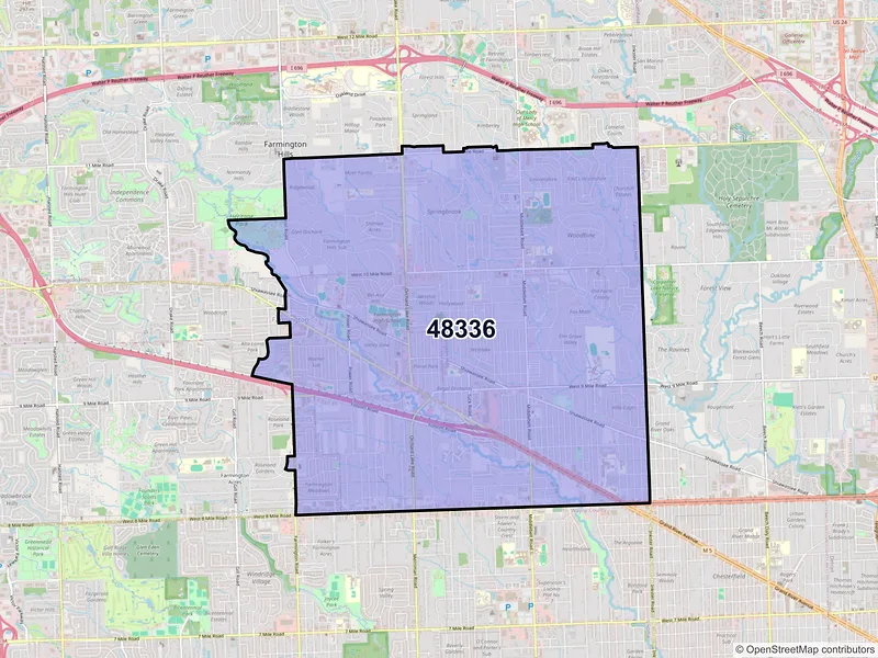 Map of ZIP Code 48336 — Farmington, MI