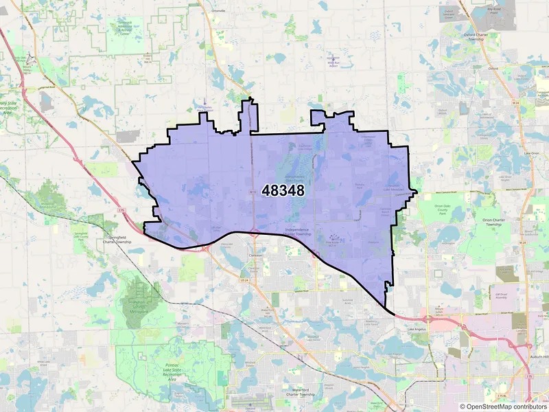 Map of ZIP Code 48348 — Clarkston, MI