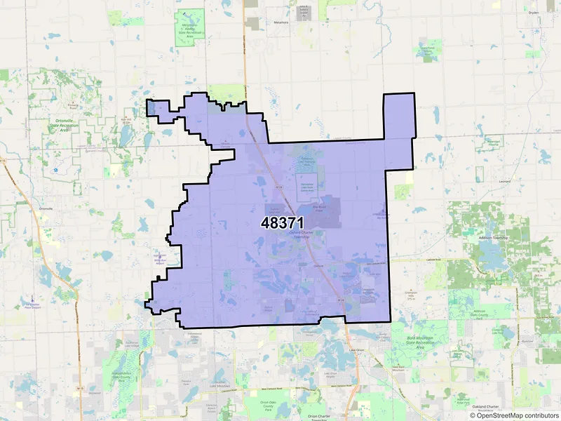 Map of ZIP Code 48371 — Oxford, MI