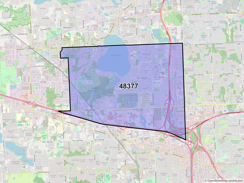 Map of ZIP Code 48377 — Novi, MI
