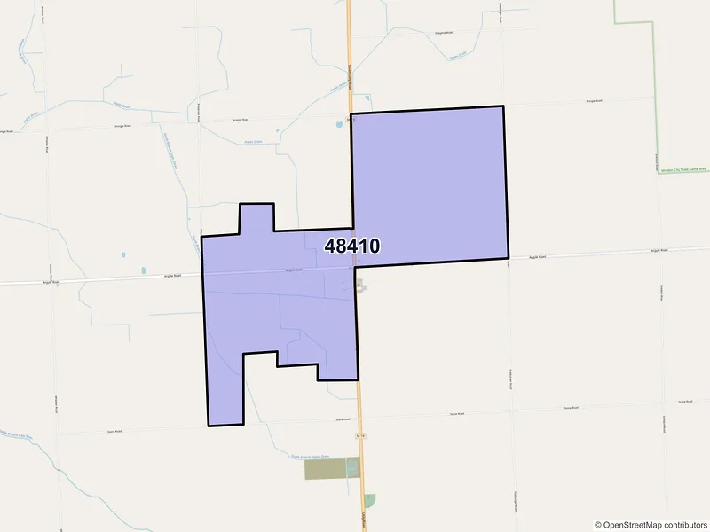 Map of Argyle, Michigan and ZIP codes