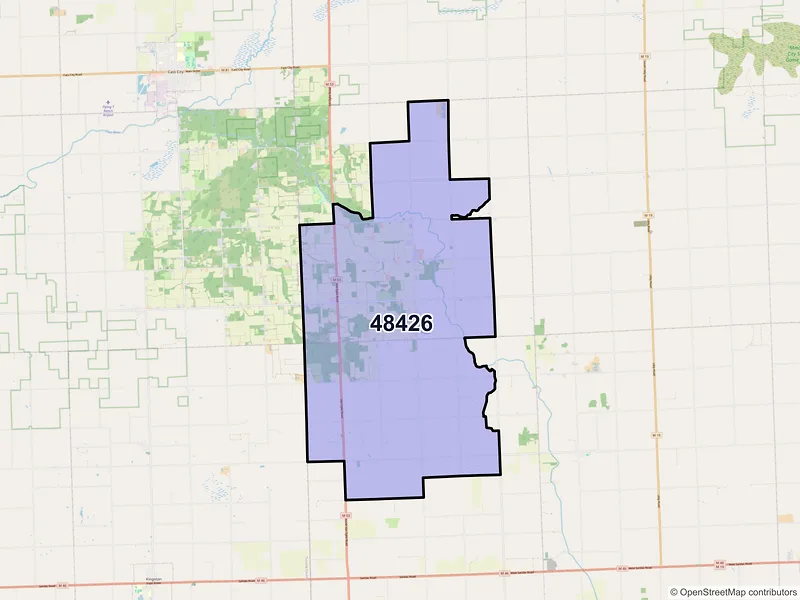 Map of ZIP Code 48426 — Decker, MI