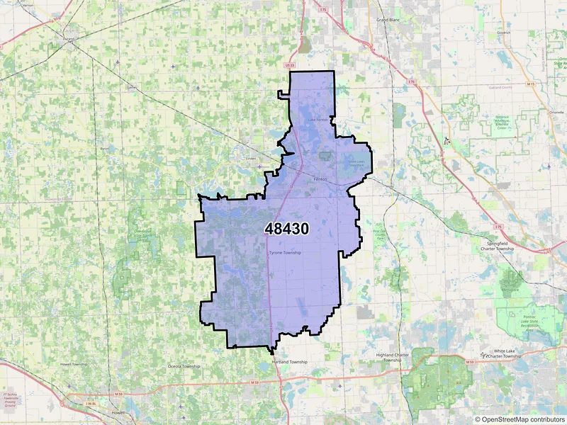 Map of ZIP Code 48430 — Fenton, MI