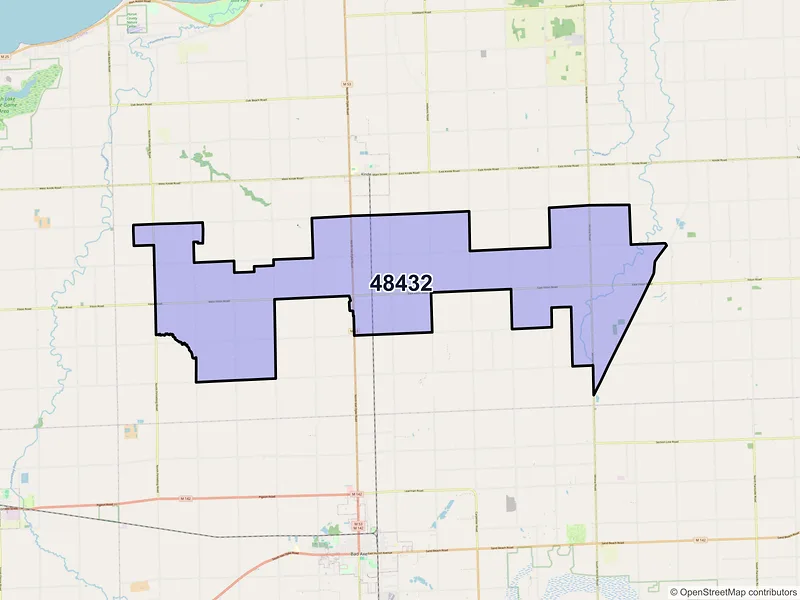 Map of ZIP Code 48432 — Filion, MI