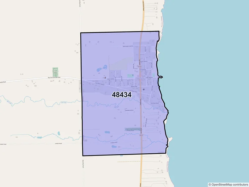 Map of Forestville, Michigan and ZIP codes