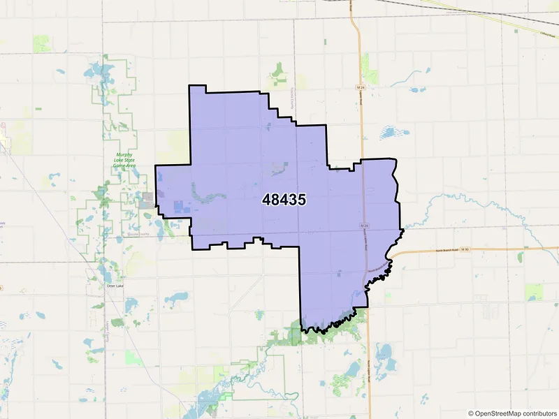 Map of Fostoria, Michigan and ZIP codes