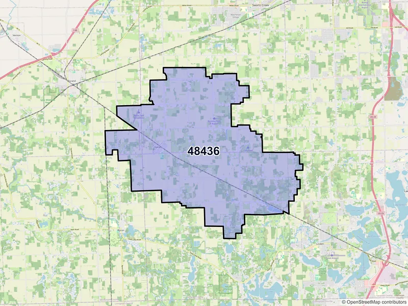 Map of ZIP Code 48436 — Gaines, MI