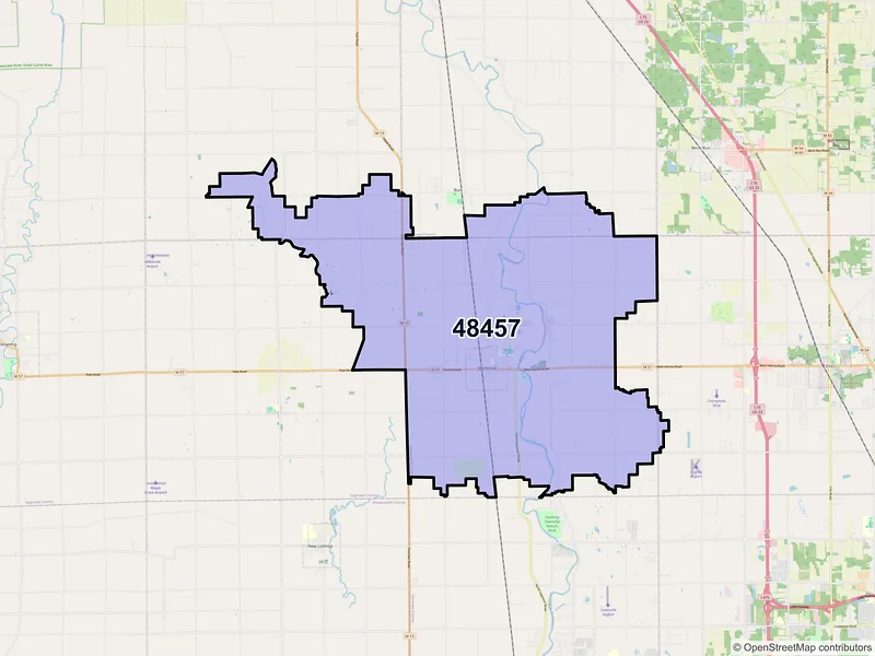 Map of ZIP Code 48457 — Montrose, MI