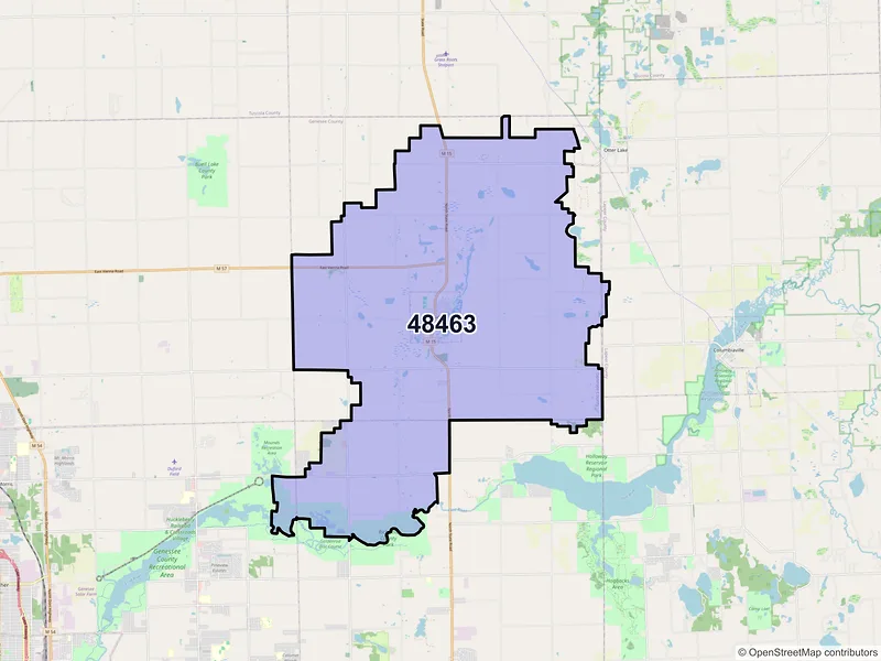 Map of ZIP Code 48463 — Otisville, MI