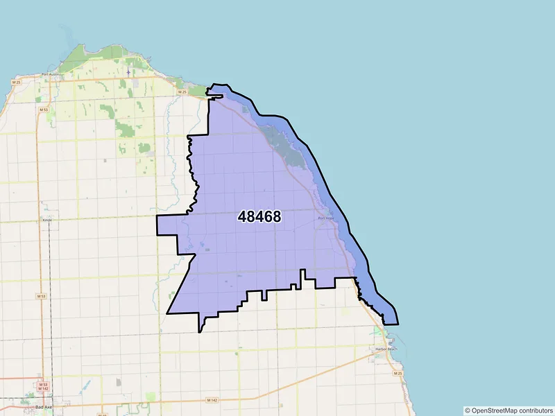 Map of ZIP Code 48468 — Port Hope, MI