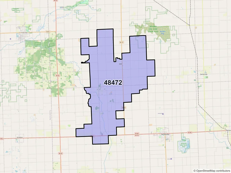 Map of ZIP Code 48472 — Snover, MI