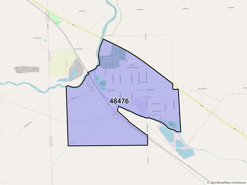 Map of Vernon, Michigan and ZIP codes