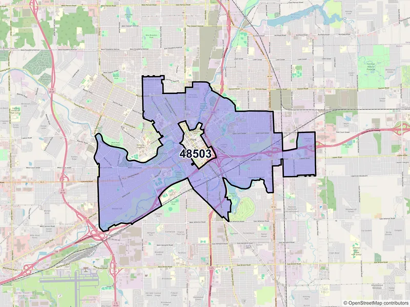 Map of ZIP Code 48503 — Flint, MI
