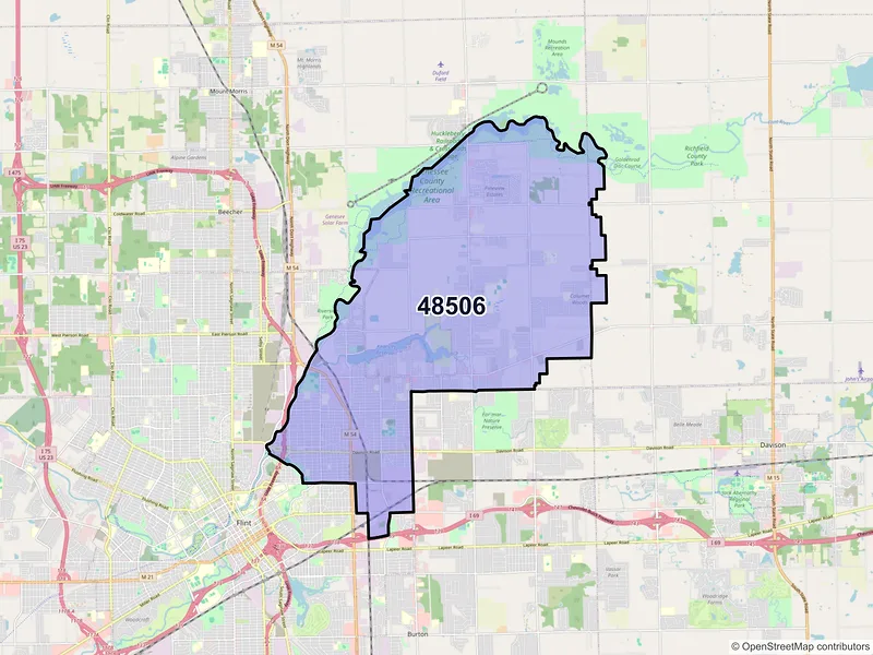 Map of ZIP Code 48506 — Flint, MI