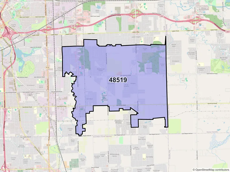 Map of ZIP Code 48519 — Burton, MI