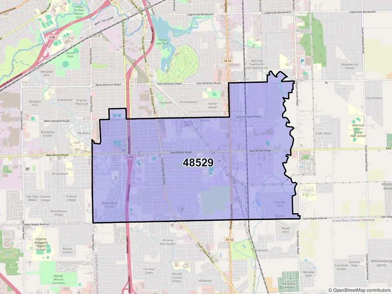 Map of ZIP Code 48529 — Burton, MI